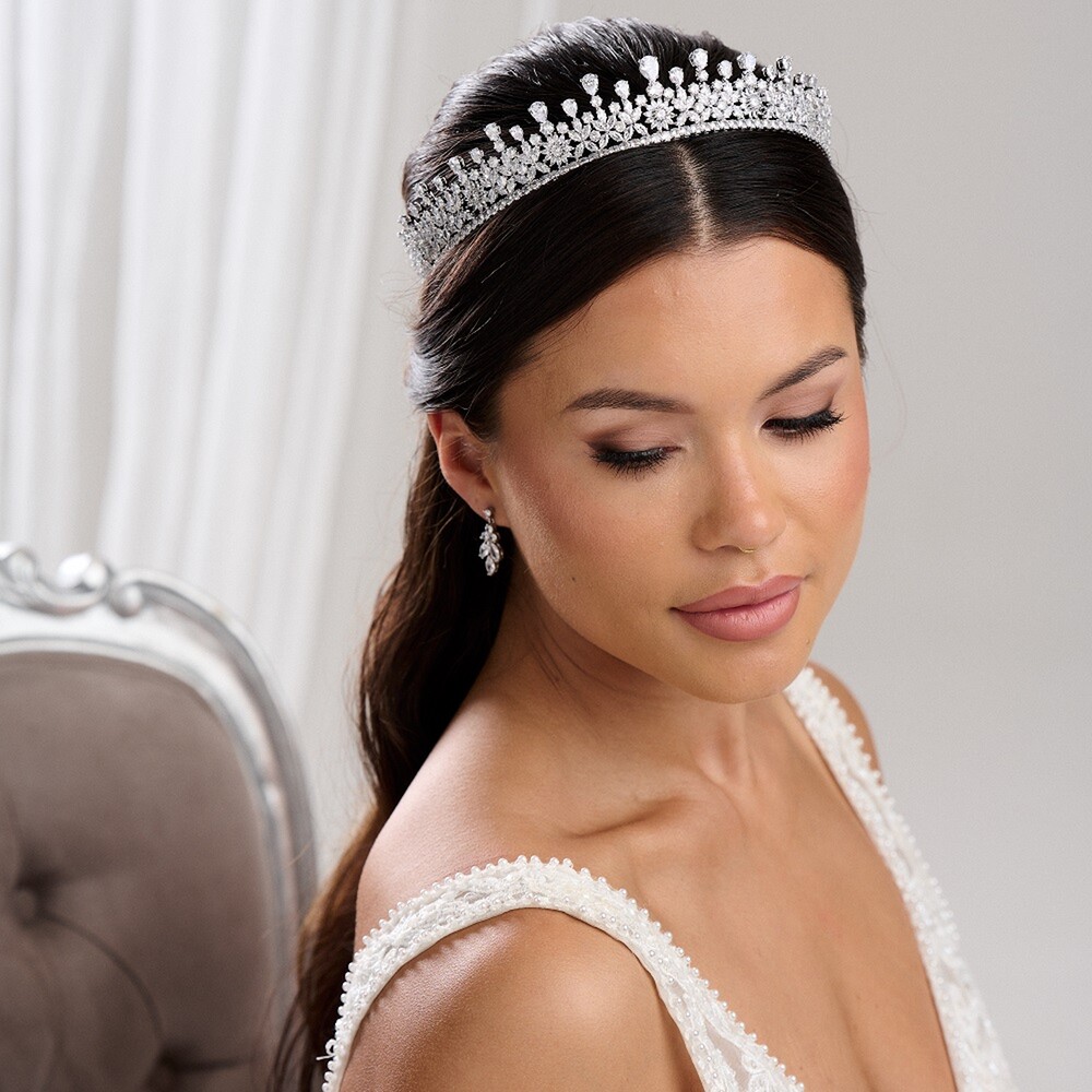 Windsor Cubic Zirconia Crystal Wedding Tiara