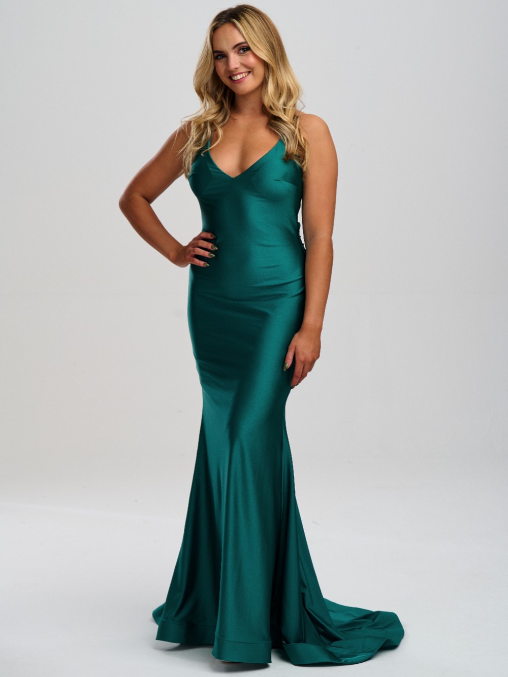 open lace back dress Backless Mermaid Champagne Lace Prom Dress, Champagne Backless Mermaid main image 1