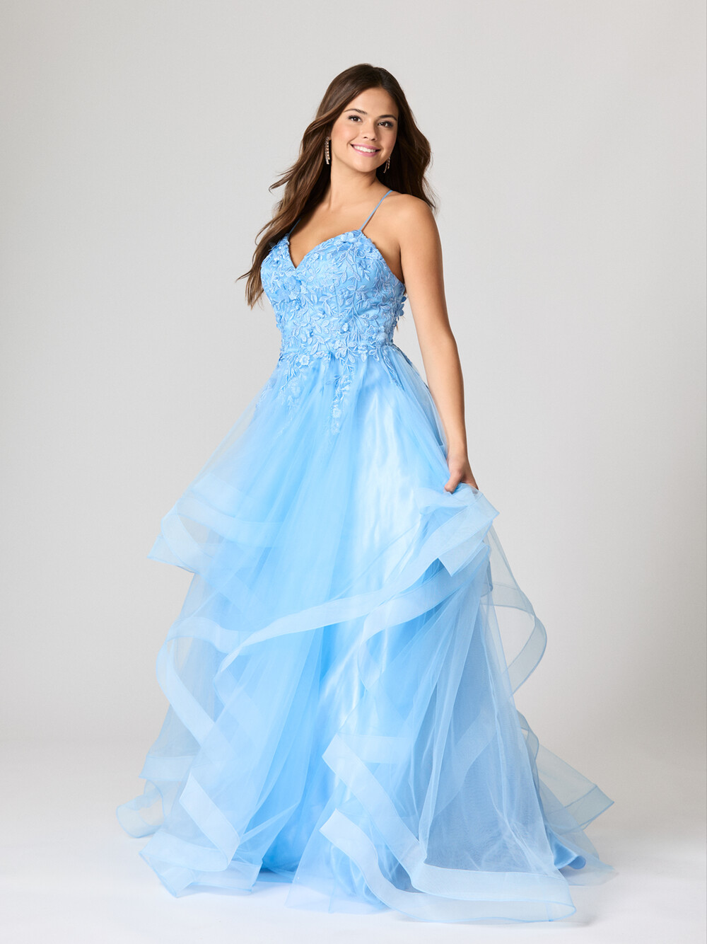 Tiffanys TFY Nadia Cornflower Blue Prom Dress