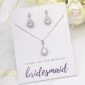 Photograph: 'Thank You For Being My Bridesmaid' Crystal Embellished Jewellery Set