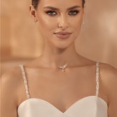Fotografia: Alças removíveis finas para vestido em branco, com pérolas, strass e contas