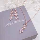 Photograph: Aria Rose Gold Cubic Zirconia Bridal Jewellery Set