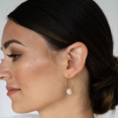 Photograph: Arianna Simple Pearl Hoop Earrings ARE696