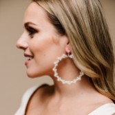 Photograph: Arianna Siren Pearl Hoop Earrings ARE611
