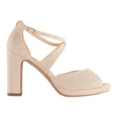 Photograph: Avalia Cindy Silver Glitter Cross Strap Block Heel Platform Sandals