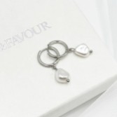Photograph: Bali Silver Freshwater Pearl Huggie Hoop Earrings