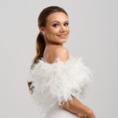 Photograph: Bardot Ivory Ostrich Feather Bridal Stole
