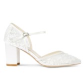 Photograph: Bella Belle Carla Ivory Floral Beaded Lace D'Orsay Block Heels