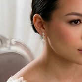Photograph: Beth Gold Floral Crystal and Teardrop Pearl Earrings