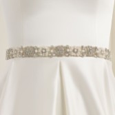 Photograph: Bianco Crystal and Pearl Embellished Satin Dress Belt