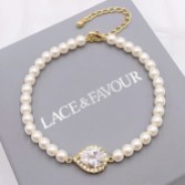 Zdjęcie: Bransoletka ślubna Desiree Chic Pearl (złota)