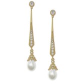 Fotografia: Brincos de noiva com pérolas compridas de Genebra (dourados)