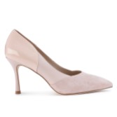 Photograph: Capollini Faith Pink Leather Panelled Pointed Court Shoes