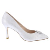 Fotograf: Capollini Judi Silberne Nubukleder-Halbschuhe mit Diamantenbesatz