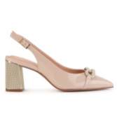 Photograph: Capollini Mazy Nude Pink Patent Leather Block Heel Slingbacks (escarpins à talons hauts en cuir verni)