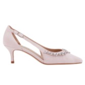 Photograph: Capollini Nysa Blush Pink Suede Mid Heel Embellished Court Shoes