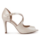 Photograph: Capollini Orchid Champagne Leather Cross Strap Peep Toe Sandals
