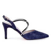 Fotografía: Capollini Sandalias de tiras cruzadas con diamantes de piel de nubuck azul marino Charlotte