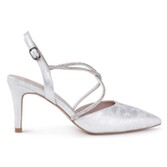 Fotografía: Capollini Sandalias de tiras cruzadas con diamantes de piel de nubuck en color Charlotte Silver
