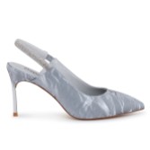 Photograph: Capollini Sophia Moonlight Gray Nubuck Leather Diamante Slingback Stilettos