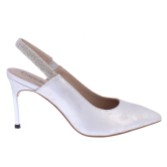 Photograph: Capollini Sophia Silver Nubuck Leather Diamante Slingback Stilettos