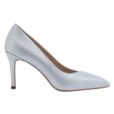 Photograph: Capollini Vivian Pearlised Silver Leather High Heel Court Shoes