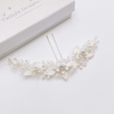 Photograph: Carlene Silver Flowers and Leaves Hair Pin