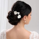 Zdjęcie: Ceramiczne spinki do włosów w kształcie kwiatów w kolorze Paradise Ivory