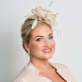 Photograph: Champagne Sinamay and Feather Wedding Fascinator