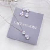 Fotografia: Conjunto de joias de casamento Cleo Silver com zircónia cúbica em forma de lágrima