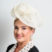 Photograph: Cream Large Sinamay Disk Wedding Fascinator