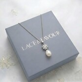 Photograph: Darcey Floral Cubic Zirconia and Pearl Bridal Pendant Necklace