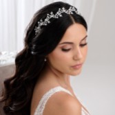 Fotografía: Diadema de boda con hojas de cristal y perlas de Amalfi