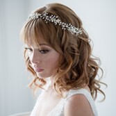 Fotografía: Diadema para el pelo «Estelle Long» de cristal dorado para bodas