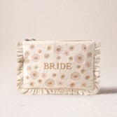Photograph: Elizabeth Scarlett Daisy Dream Bride Cream Velvet Frill Pouch