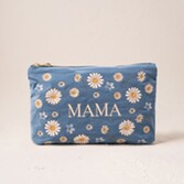 Photograph: Elizabeth Scarlett Daisy Dream Mama Dusky Blue Velvet Pouch