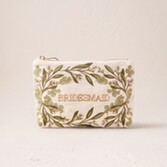 Photograph: Elizabeth Scarlett Olive Branch Bridesmaid Cream Velvet Mini Pouch