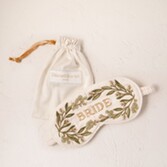 Photograph: Elizabeth Scarlett Olive Branch Cream Velvet Bride Eye Mask