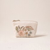 Photograph: Elizabeth Scarlett Pressed Flowers Cream Velvet Coin Purse