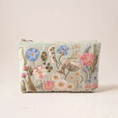 Photograph: Elizabeth Scarlett Pressed Flowers Sage Green Velvet Everyday Pouch