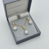 Photograph: Faye Gold Teardrop Pearl and Crystal Jewelry Set