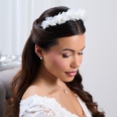Fotografia: Fita para a cabeça com flores em renda Fleur Ivory