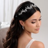 Fotografia: Fita para o cabelo de casamento com folhas de cristal prateado Veneto