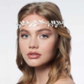 Fotografia: Fita para o cabelo nupcial boho Gaia com folhas prateadas