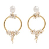 Photograph: Freya Rose Seed and Baroque Pearl Mid Hoop Earrings