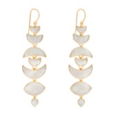 Photograph: Freya Rose Warrioress Gold Mother of Pearl Moon Drop Earrings