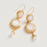 Photograph: Freya Rose Warrioress Medallion Statement Mother of Pearl Earrings