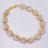 Photograph: Hampton Teardrop Cubic Zirconia Wedding Bracelet (Gold)
