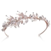 Fotografia: Ivory and Co Acessório lateral para o cabelo Liberty com flores e folhas esmaltadas em ouro rosa
