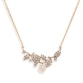 Photograph: Ivory and Co Aphrodite Crystal Leaves and Pearl Wedding Necklace (Gold)